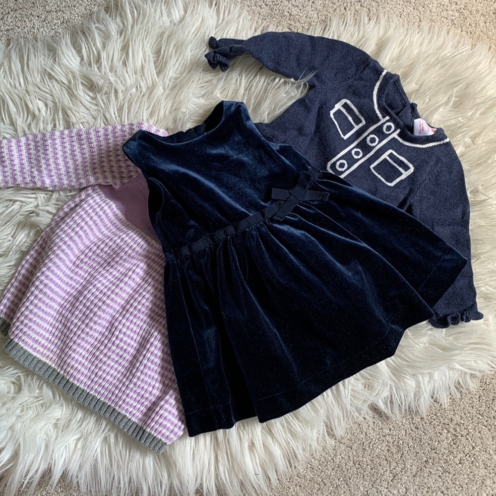 LOT OF 3 Joe Fresh dresses fall/winter 6-12 months